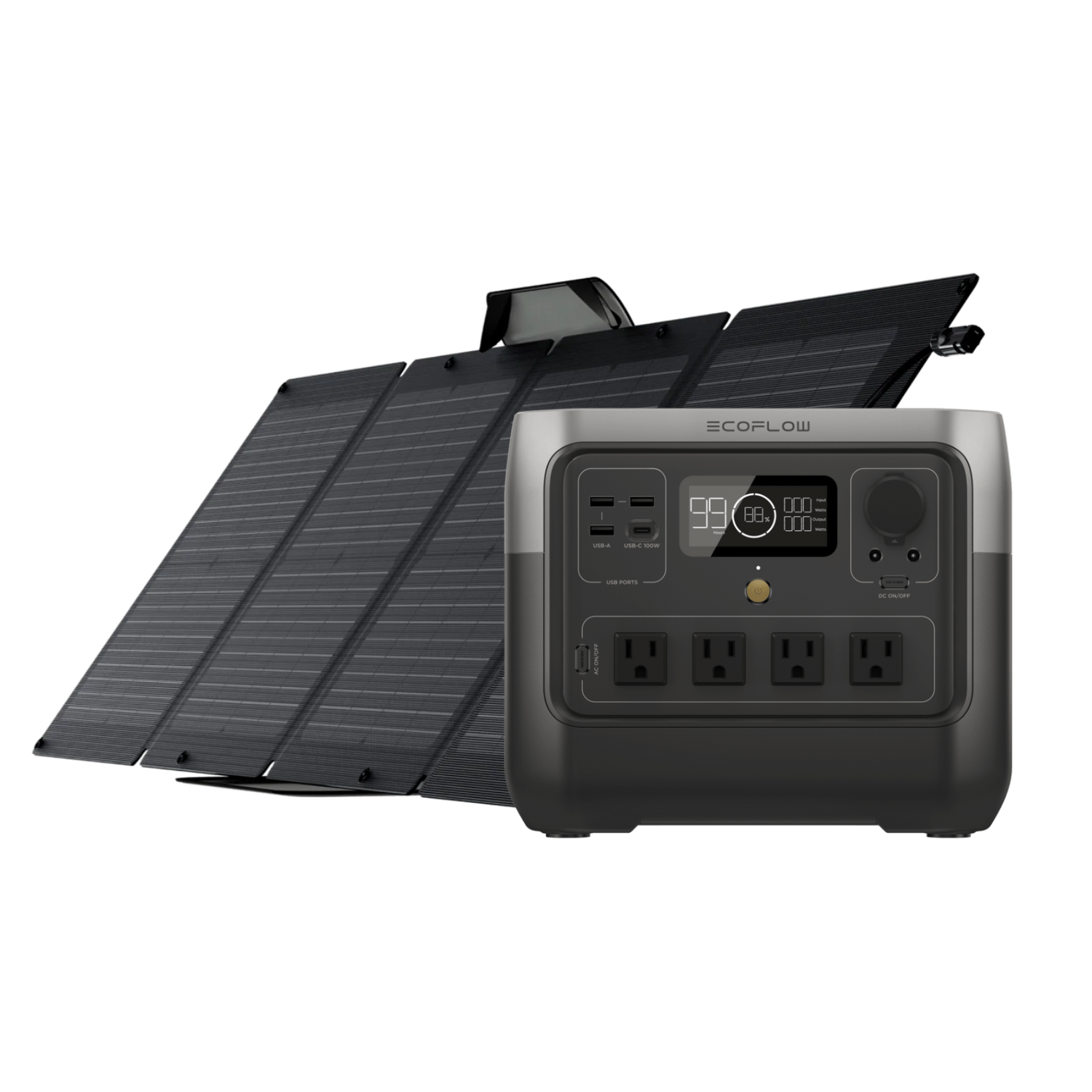 EcoFlow RIVER 2 Pro + 1*110W Portable Solar Panel Energy Bundle.