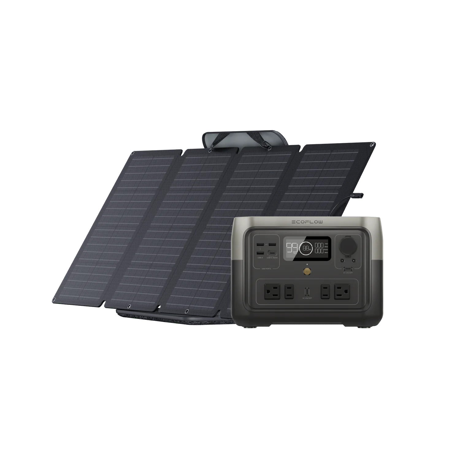EcoFlow RIVER 2 Max + 1*160W Portable Solar Panel Energy Bundle.