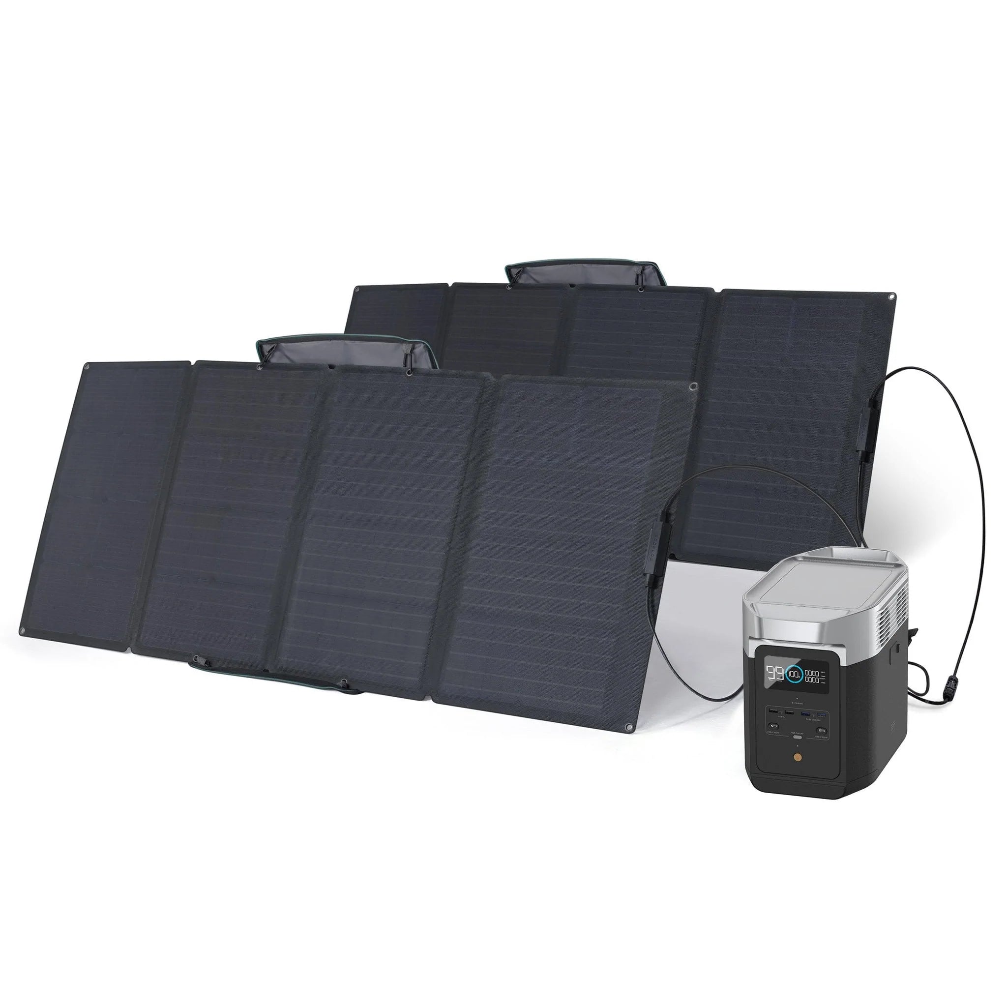 EcoFlow DELTA 2 + 160W Portable Solar Panel Energy Bundle